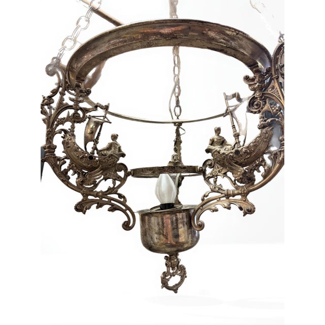 Edwardian Ship Design Chandelier, 1891 For Sale - Image 4 of 5