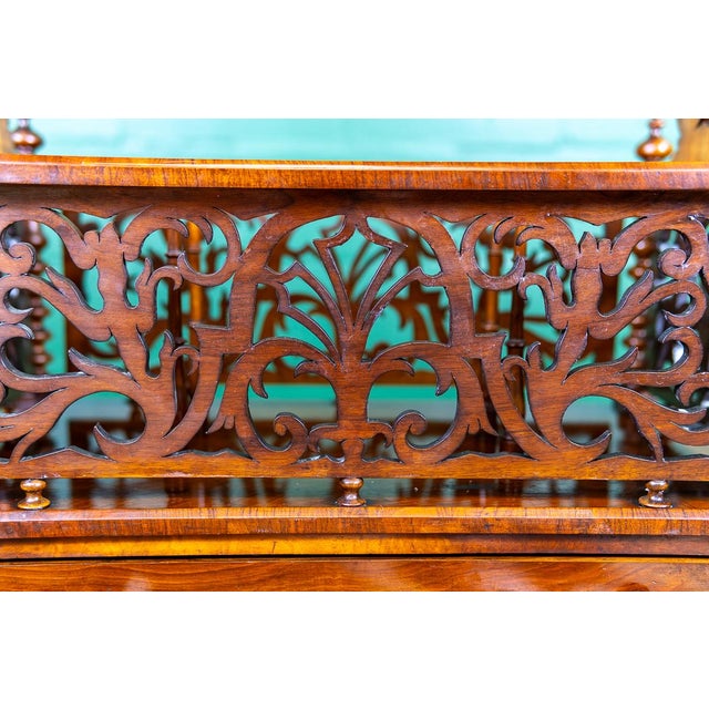Wood Mid 19th Century Victorian Burl Walnut English Canterbury | Étagère For Sale - Image 7 of 14