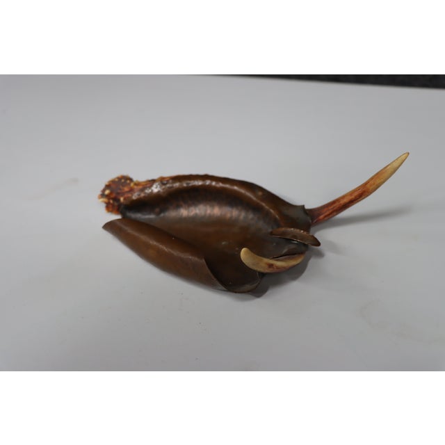 Rustic Berry & Co. Copper Ashtray With Deer Antler Handle For Sale - Image 3 of 14