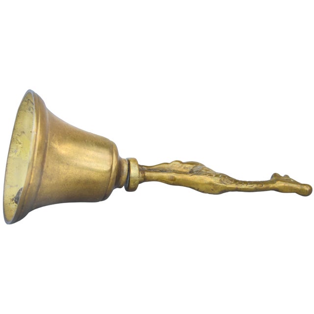 Mid 20th Century Mid 20th Century Handmade Americana Brass Giraffe-Figurine Bell For Sale - Image 5 of 6