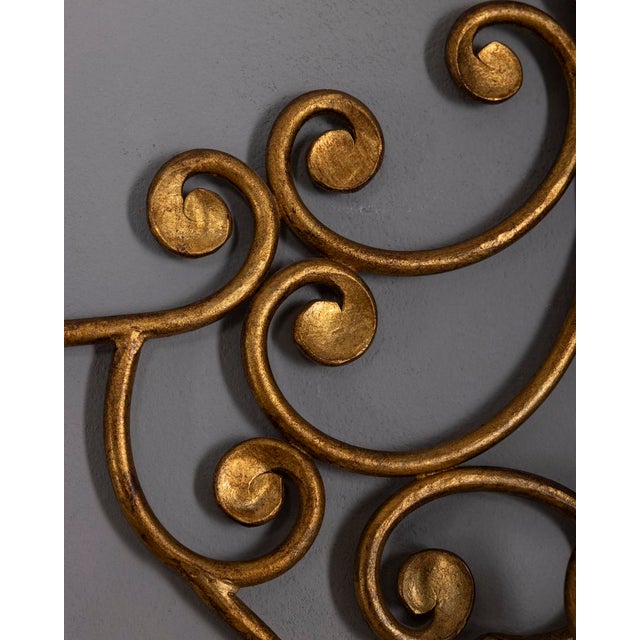 Vintage Italian Wall Coat Rack in Gilt Wrought Iron, 1950s For Sale - Image 13 of 14