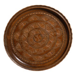 1970s France Brown Wood Plate For Sale