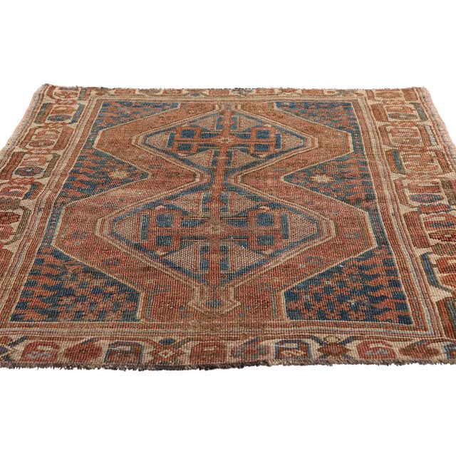 Tribal Late 19th Century Persian Shiraz Rug, 03'03 X 04'05 For Sale - Image 3 of 10