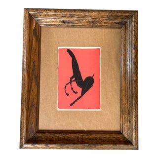 1950’s Marino Marini “Black Horse on Red Ground” Print For Sale