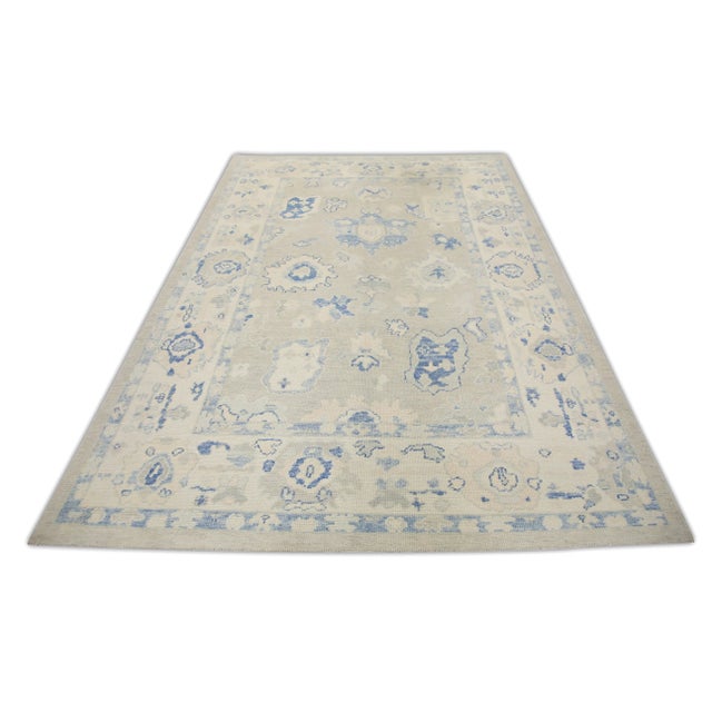 Modern Turkish Oushak Rug 6'1" x 8'9" For Sale In Houston - Image 6 of 7