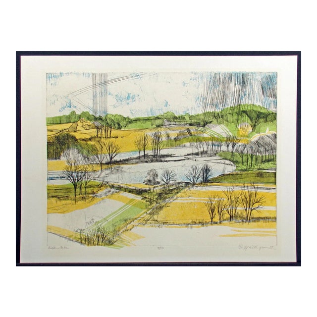 1978 "Hidden Lake" Landscape Limited Edition Etching by Bill Ellingson For Sale