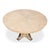Beige Transitional Round Dining Table, Medium – Bleached Oak With Hammered Iron Accents For Sale - Image 8 of 11