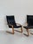 Vintage Leather Armchairs and Pouf, 1970s, Set of 3 For Sale - Image 3 of 18