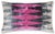 "This luxury silk velvet ikat lumbar pillow features a striking composition of vivid pink layered with charcoal gray and...