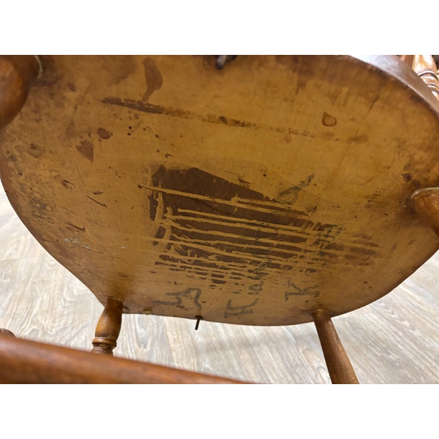 Antique 19th Century Primitive Oak Barrel Back Pub Chairs Captain’s Arm Chairs For Sale - Image 11 of 11