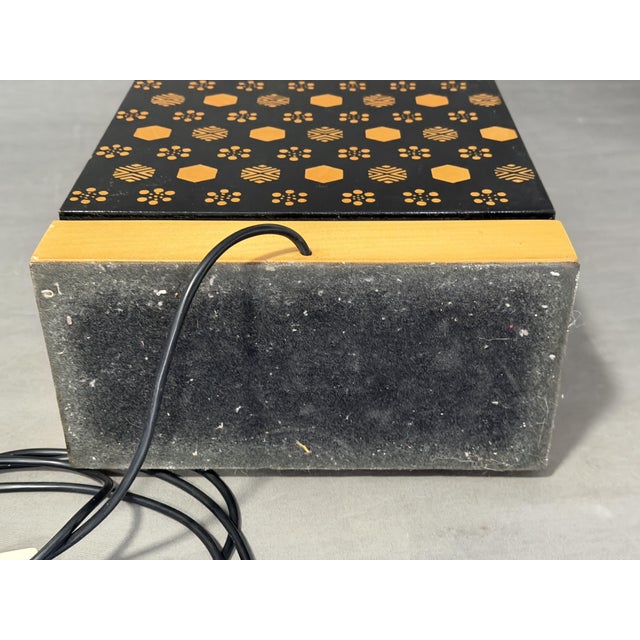 Lacquered Table Lamp with Geometric Decor, 1970s For Sale - Image 9 of 13