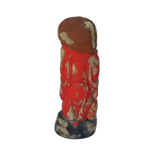 Camphor Wood Standing Happy Buddha Statue For Sale - Image 5 of 6