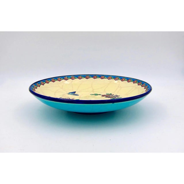Mid 20th Century French Emaux De Longwy Chinoiserie Footed Bowl Decorated by Albert Kirchtetter For Sale - Image 5 of 11