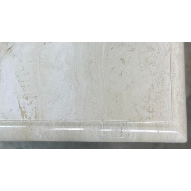 Vintage Kreiss Neoclassical Custom Travertine Marble Beveled Edge