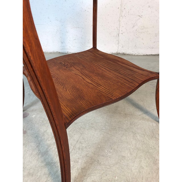 Square Quarter-Sawn Oak Plant Stand For Sale - Image 4 of 11