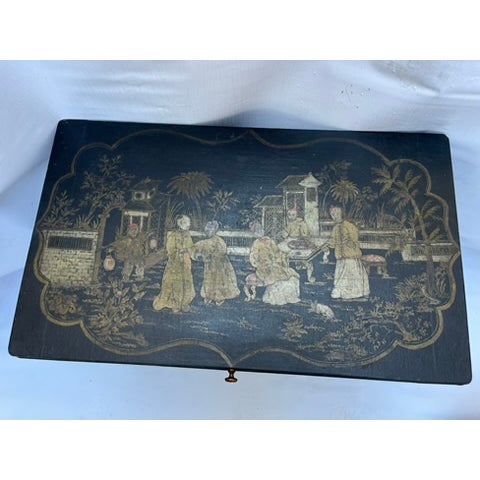 Chinoiserie Wood Trunk For Sale - Image 6 of 16