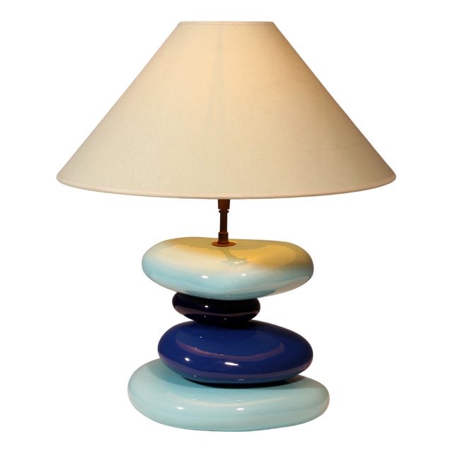 France Pebble Table Lamp by François Chatain, 1980s For Sale