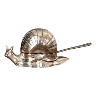 Vintage Silver Plated Snail Salt Cellar For Sale