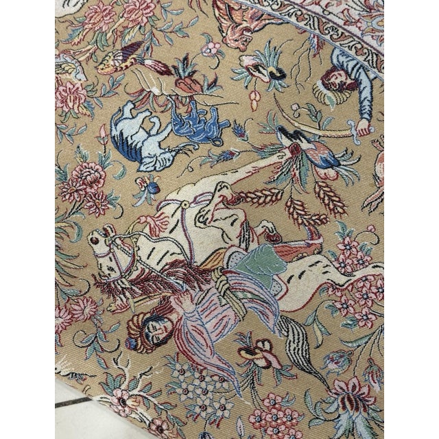 Exquisite Silk Round Rug With Imperial Hunting Scene Carpet For Sale - Image 18 of 18