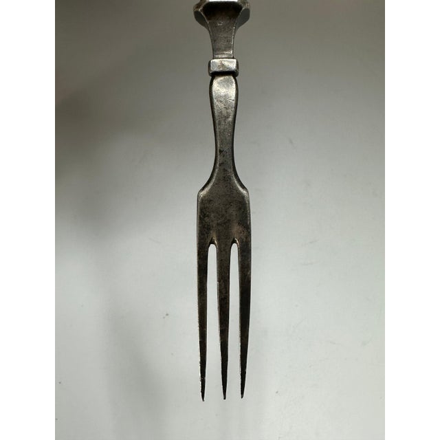 Black 17th Century Dutch Solid Silver Figural Knife & Fork Set For Sale - Image 8 of 10