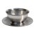 1950s Wallace Silver Plate Serving Bowl Attached Saucer Mid-Century Modern Tableware For Sale