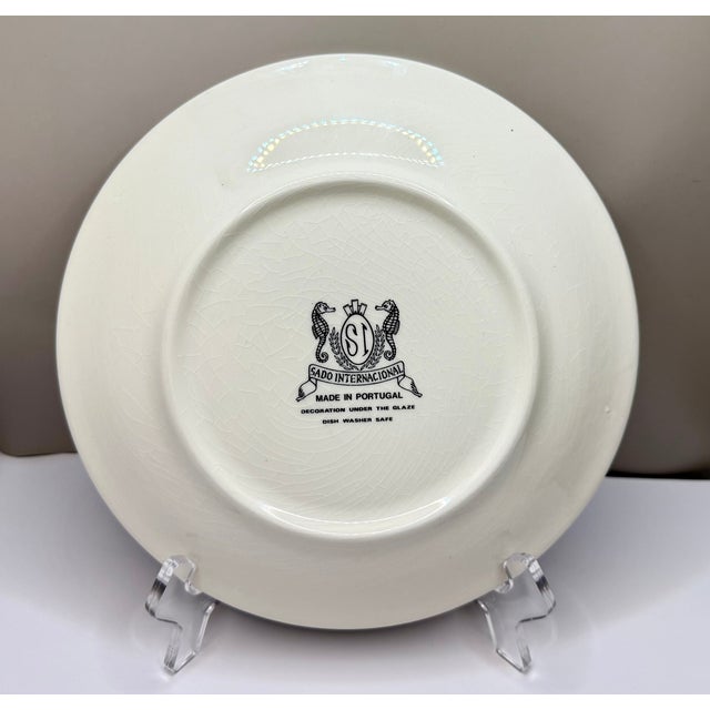 Blue & White Sado Plates From Portugal - Set of 10 For Sale In New York - Image 6 of 7