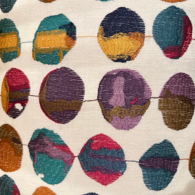 Handcrafted decorative pillow case. Multicolor confetti embroidered cotton and solid white back, 12”X20”, invisible...