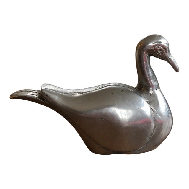 Vintage Silver Swan Figurine For Sale