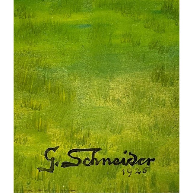 Rustic G. Schneider, Rural Landscape, Oil on Board, 1925, Framed For Sale - Image 3 of 14
