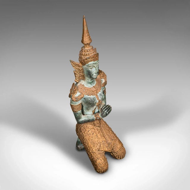 Metal 1940s Vintage Art Deco Decorative Prayer Figure For Sale - Image 7 of 13