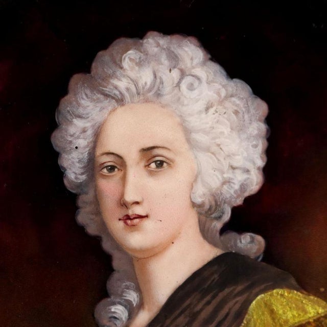 Limoges Miniature with Portrait of a Noblewoman For Sale - Image 4 of 8