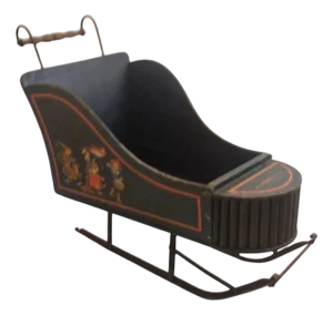 Vintage Black Wood Sled