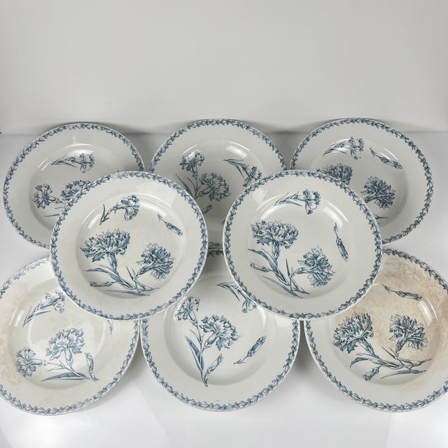 Antique Soup Plates from KG Lunéville, 1890s, Set of 8 For Sale - Image 15 of 15