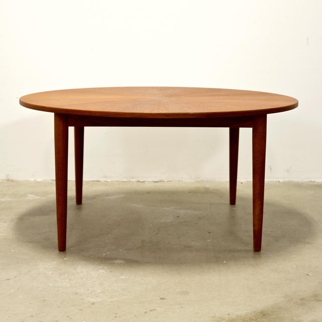 Mid-Century Modern 1950s Danish Teak Round Coffee Table For Sale - Image 3 of 3