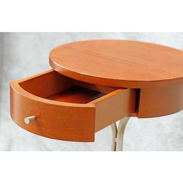 Auxiliary Table in Cherry and Steel For Sale - Image 3 of 12