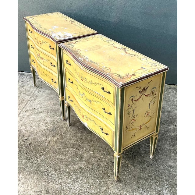 Vintage Hand-Painted Wood Chest - A Pair For Sale - Image 15 of 17