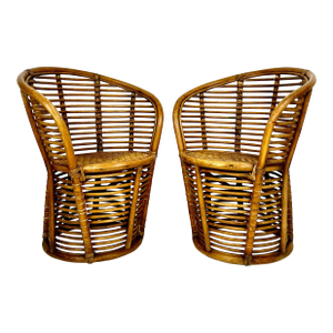 Vintage Rattan Albini Style Chairs- a Pair