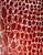 1990s Circa 1995 Egizia Italy Contemporary Abstract Dark Red Screen-Printed Pattern on Colorless Cylindrical Glass Vase For Sale - Image 5 of 14