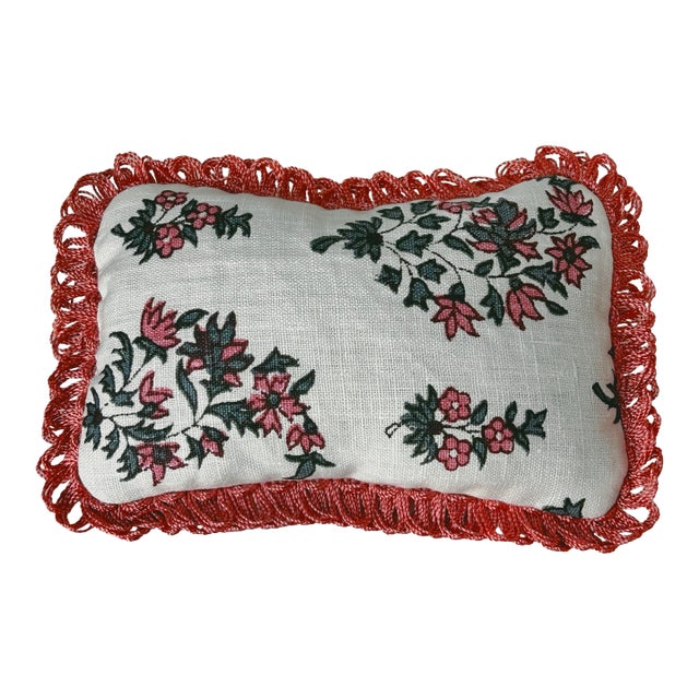 Lavender Scented Accent Pillow in Carolina Irving Ciara Linen and Patmos Fabrics. For Sale