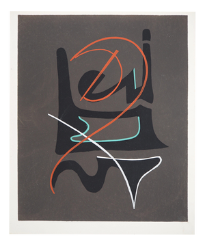 César Domela, Abstract Writing, Lithograph and Stencil