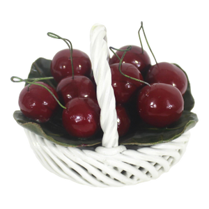 Vintage Italian Ceramic Basket With Cherries Centrepiece Small Table Decor Tablescape