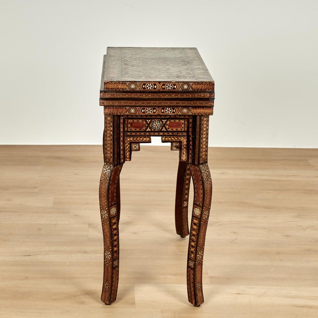 Antique Moroccan Foldout Inlaid Game Table For Sale - Image 14 of 16