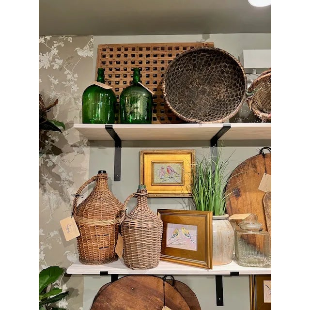 Wood Vintage French Wicker Demi Johns #101 For Sale - Image 7 of 8