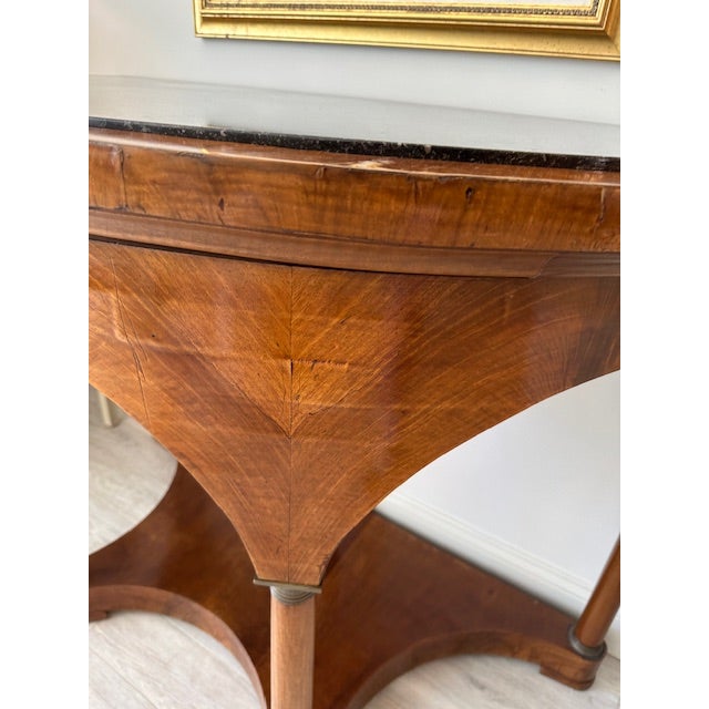 Art Deco 1930s Biedermeier Style Demi Lune Console For Sale - Image 3 of 7