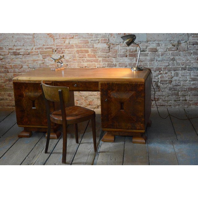 Art Deco Writing Desk in Mahogany & Walnut, Czech, 1920s For Sale - Image 17 of 18