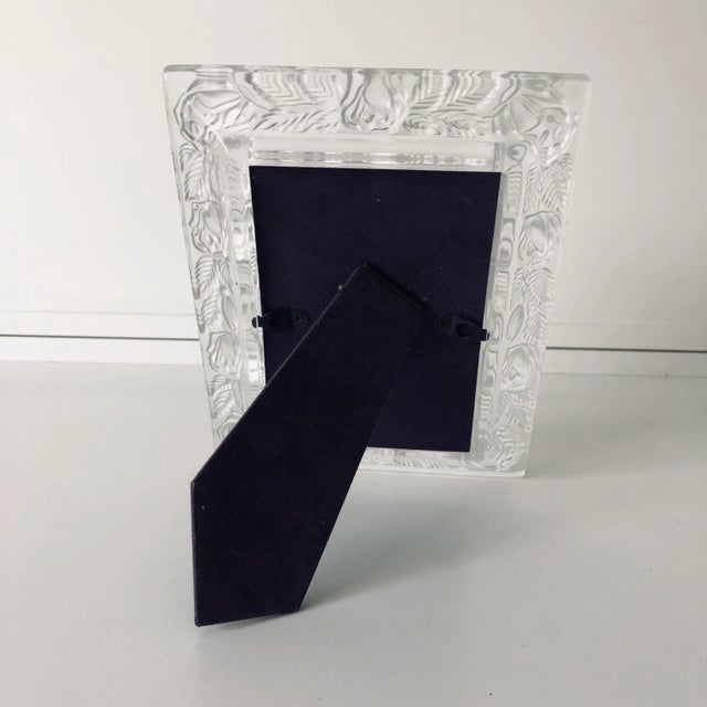 90's Rose Pattern With Leaves Crystal Picture Frame For Sale - Image 4 of 6