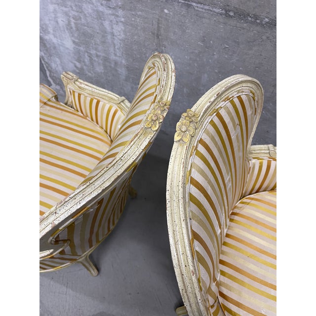 Vintage Set of French Provincial Style Armchairs For Sale - Image 13 of 15