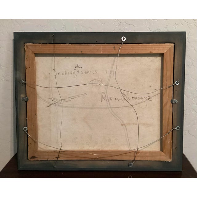 1999, Abstract, Original Oil, Multi-Colored Vivid Eagle Image Part of the “ Seeking” Series. Signed by Artist “Roni Nordbye” For Sale - Image 4 of 9