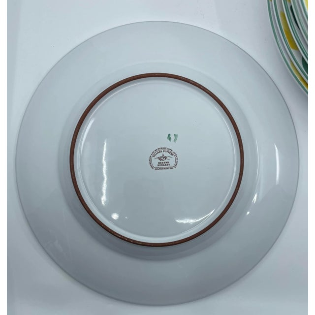 Yellow Set of 8 Herend Village Lemonade Pattern Dinner Plates 10 7/8” For Sale - Image 8 of 12