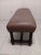1980s Upholstered Bench With Turned Legs Leather Seat Brown Dark Wood Frame For Sale - Image 4 of 5